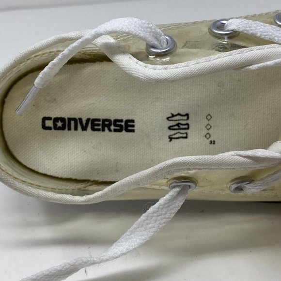 Converse Chuck Taylor All Star Junior Youth Size 3 Clear White Low Top Retro - Picture 9 of 10